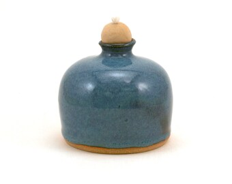 Oil Lamp/2 Colors/Meditation Candle /Pottery/Light /Lantern /Ceramic/Handmade in Maine/Maine team/Fiberglass wick