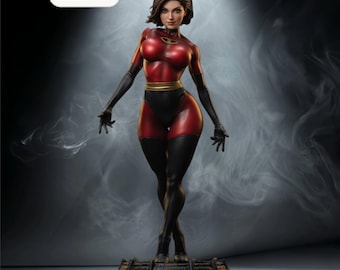 Elastic Crimson Vanguard Hero STL File – Animation Figurine – Instant Download