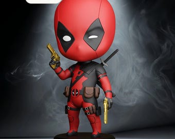 Deadpool Chibi STL File – Comics Fan Art Figure – Instant Download