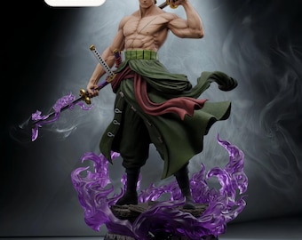 Archivo STL de Zoro Demon – Estatua de espadachín de anime – Descarga instantánea