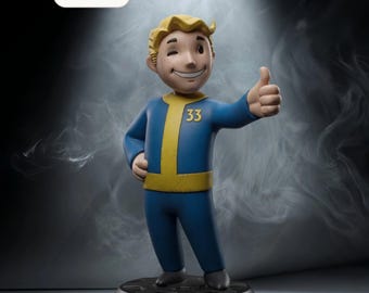 Retro Vault Dweller Mascot Ascension STL File – Game Figurine – Instant Download