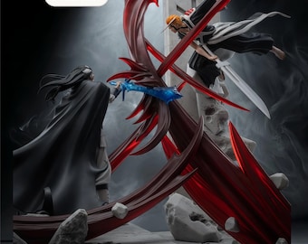 Diorama de Yhwach vs. Ichigo (archivo STL) – Estatua coleccionable de anime – Descarga instantánea