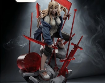 Blood Chainsaw Berserker Fury STL File – Anime Figurine – Instant Download