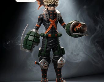 Bakugo Fury STL File – Anime Hero Figurine – Instant Download