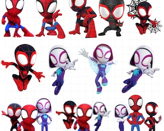 Spidey Clipart Bundle, Spidey SVG, Spidey and his Amazing Friends png and Digital Papers, Superhero SVG, Spidey alphabet, Digital Download