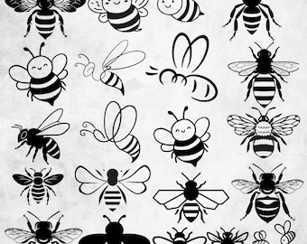 Bee SVG Bundle, Bumble Bee PNG Clipart, Queen Bee SVG, Bee Kind Svg, Honey Bee Cricut Silhouette Instant Download