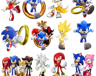 Sonic the Hedgehog PNG, Sonic Clipart, Sublimation Design, Sonic Characters Png, Cricut Silhouette Cut Files, Comic Character PNG