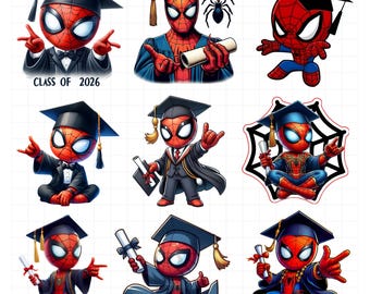 Bundle Superhero Graduation 2026 Png, Senior Graduation Png, Senior Class Of 2026 Png, Super Hero Characters Grad Png, Graduation Gift Png