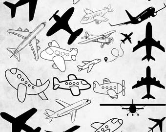 Airplane Svg Bundle, Airplane Clipart, Airplane Path Svg, Airplane Svg Cut Files For Circut, Travel Svg, Airplane Heart Svg, Commercial Use