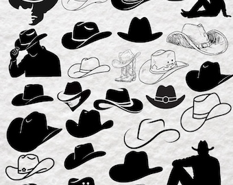 Cowboyhut svg Bundle, Cowgirlhut svg Bundle, Southwestern svg, Cowboyhut Silhouette svg, Country Hut svg Bundle, Hut svg, Cowboy svg