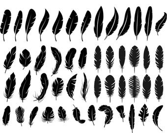 Feather SVG Bundle, Birds Silhouette, Cut Files (Digital Download)