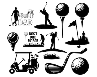Golf SVG Png Bundle, Sports Lover Clipart, Golfer Graphics (Digital Download)