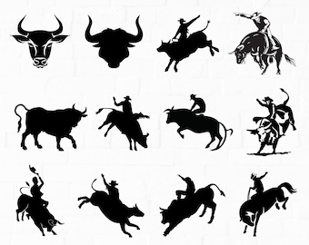 Bull Rider Svg | Cowboy Svg | Ranch Western Country Farm | Bull Riding Svg | Cricut & Silhouette, Bull Rider SVG, Rodeo svg, cowboy clipart