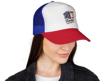 American Flag 4 Forever Trucker Cap | Patriotic Mesh Hat - Limited Edition