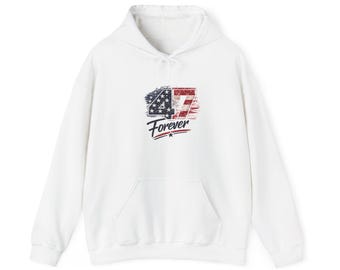 Distressed American Flag "4" Forever Hoodie | Patriotic Graphic Sweatshirt | Limited Edition