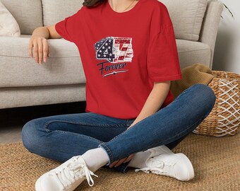American Flag 47 Forever T-Shirt | Patriotic USA distressed graphic