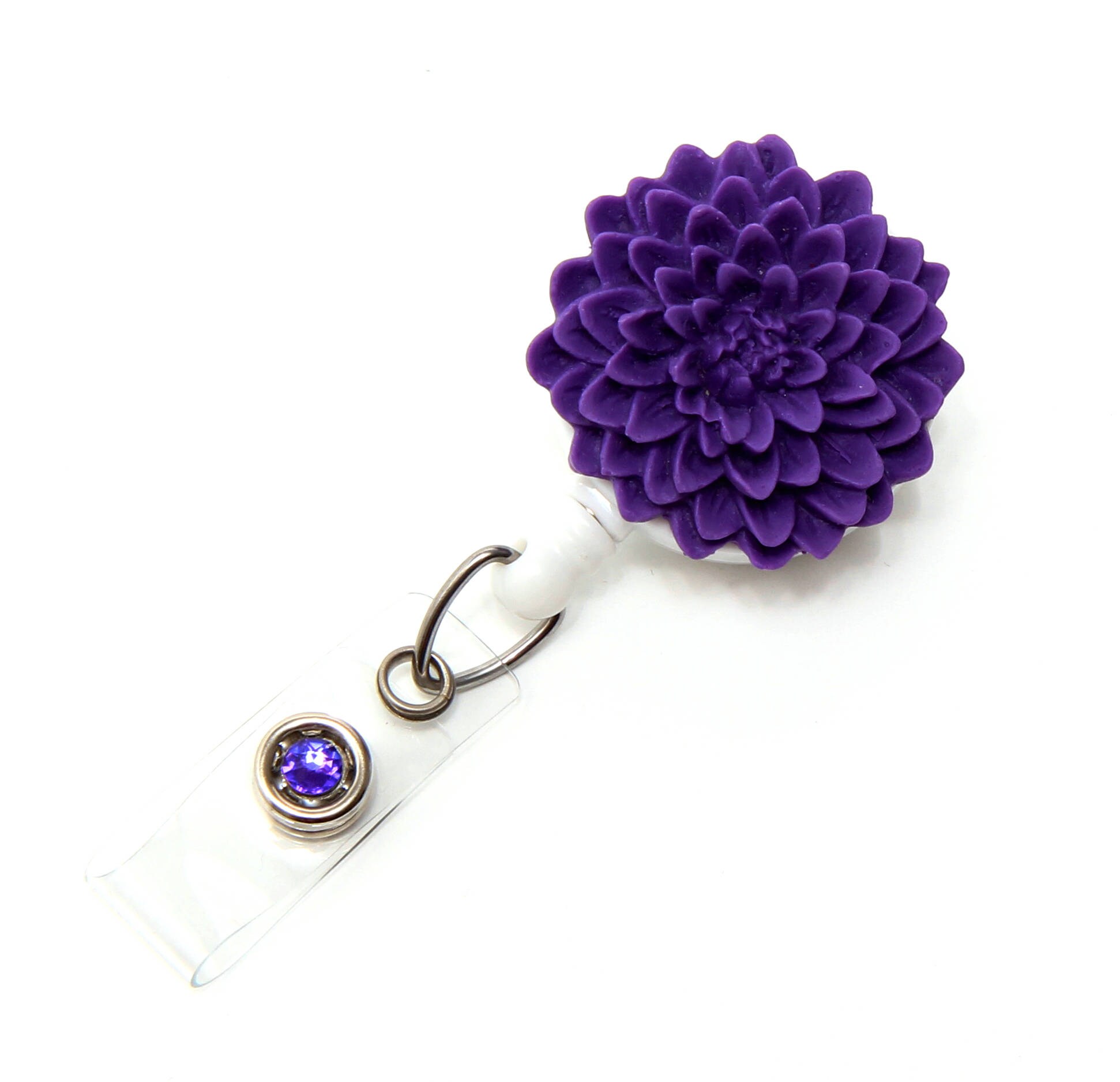 Indigo Purple Dahlia - Nurse Badge Holders - Flower Badge Reels - Cute  Badge Clips - Nurse Gifts - Pretty Name Badge Pulls - BadgeBlooms
