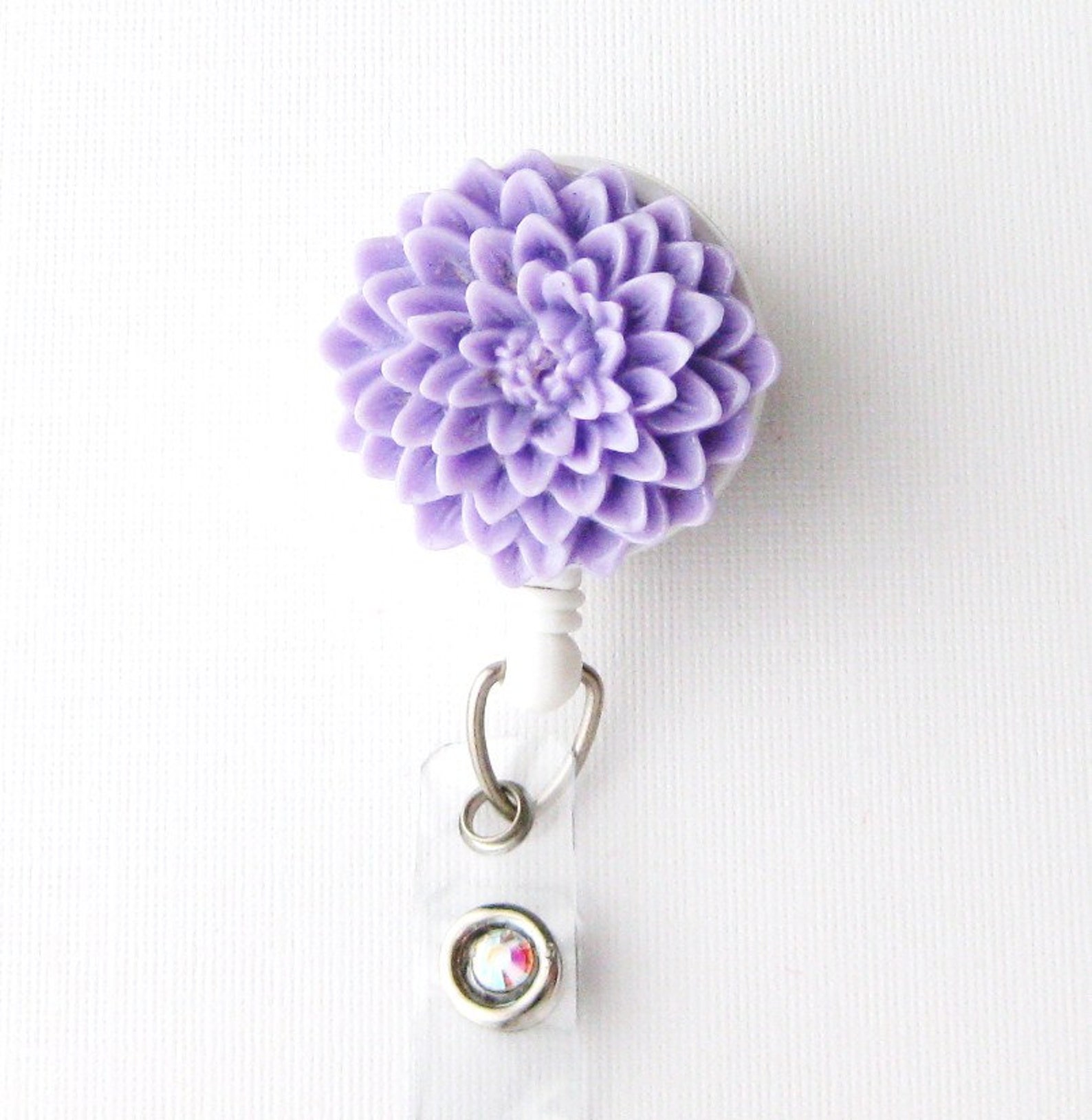 Lavender Flower ID Badge Holder Flower Badge Reels Etsy