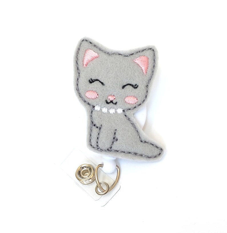 Vintage Kitty Badge Reel Badge Reel Kitty Badge Reel Lanyard Nurse Gifts Badge Pull ID Badge ID Badge Holder Cat Badge Reel