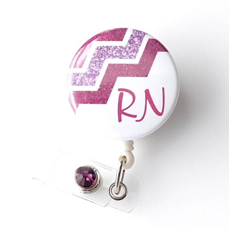 Registered Nurse Badge Reels Chevron Retractable Badge Clip Etsy