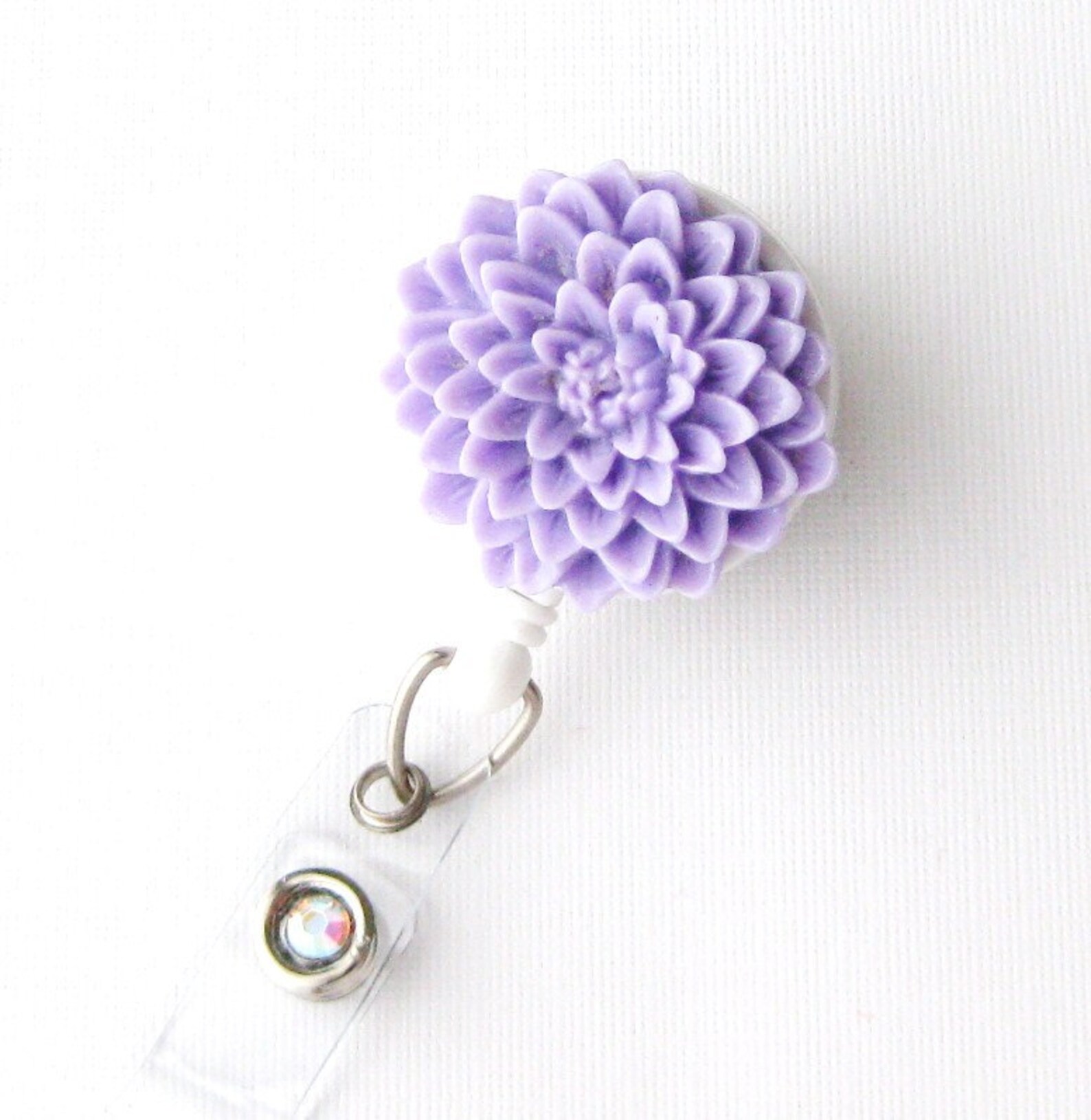 Lavender Flower ID Badge Holder Flower Badge Reels Etsy