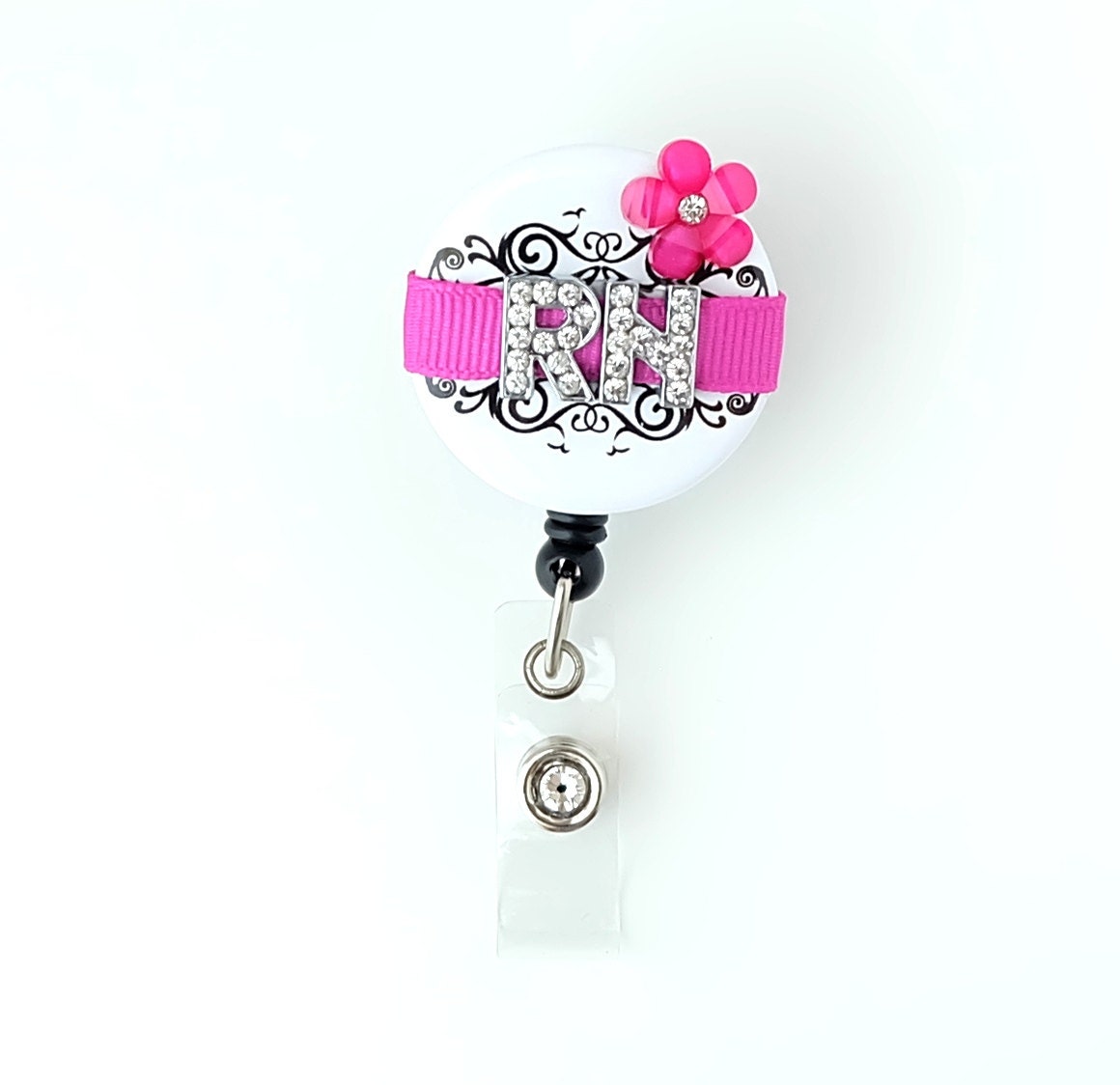 Fuchsia RN Personalized Name Badge Reels Bling ID Badge - Etsy