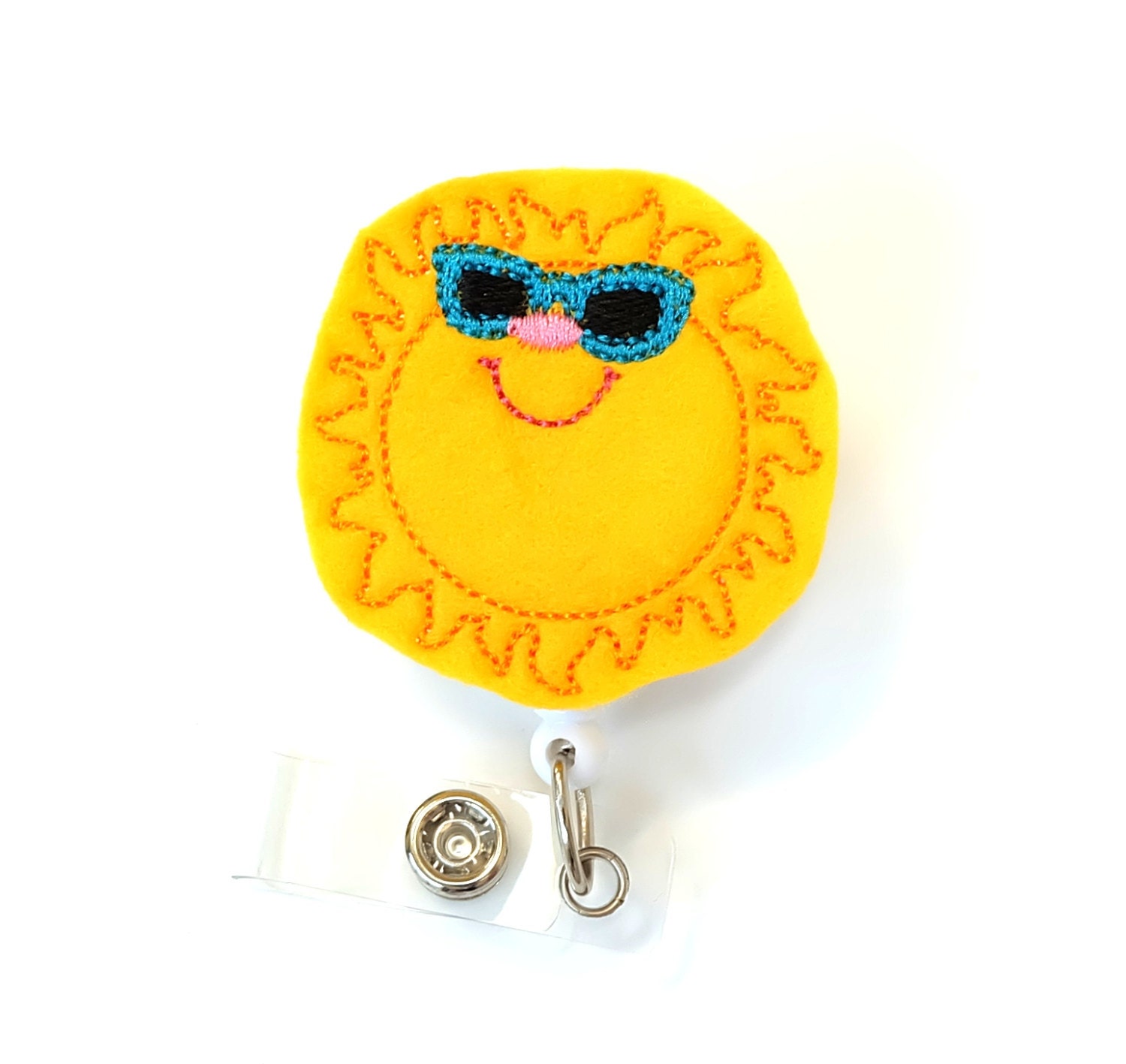 Summer Sun lover retractable ID badge holder Nurse badge reel nurse accessory
