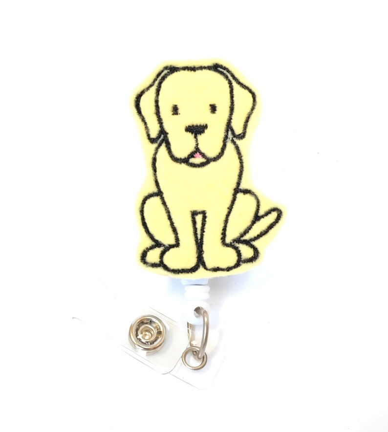 Labrador Felt Badge Holder Cute Badge Reel Retractable Etsy