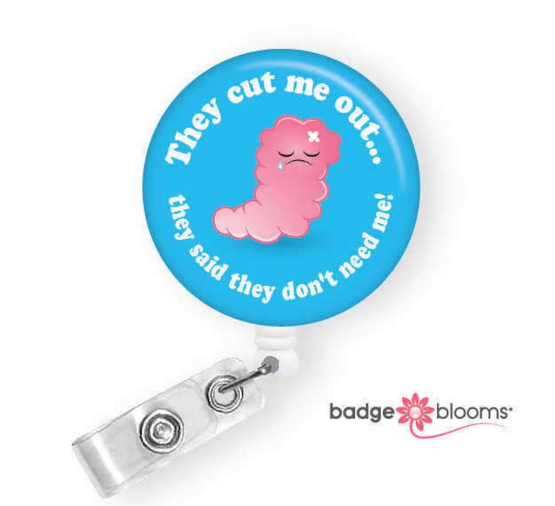 BadgeBlooms GI Lab Gift Pediatric OR Addie Appendix GI Nurse Gift Retractable Badge Holder Cute Badge Gastrologist Badge Reel