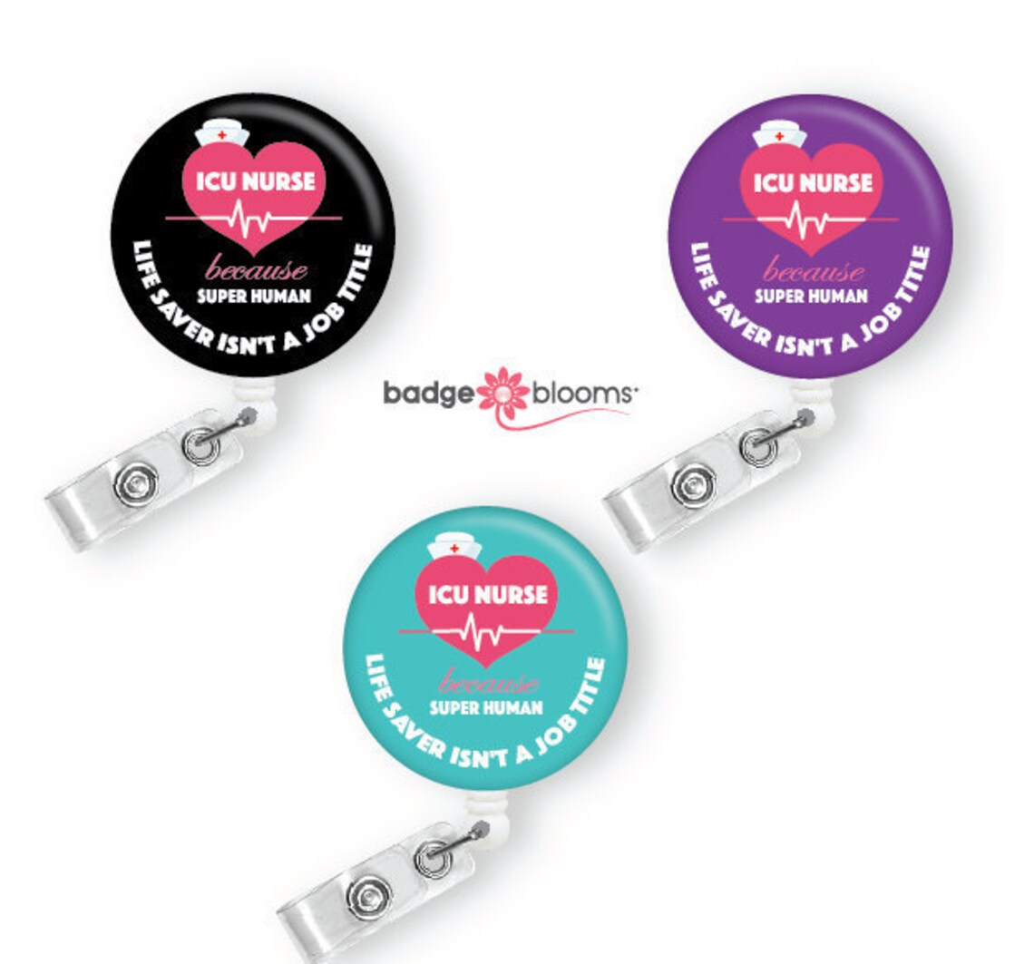ICU Nurse Intensive Care Unit Badge Holders Cute Badge Etsy