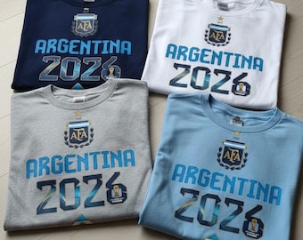 T-shirt WK 2026 Argentinië, voetbalfanskleding, cadeau voor sportliefhebbers