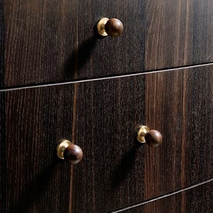 Solid Brass Round Knobs Cabinet Pull Handle, Modern Drawer Pull, 320 224 160 128 96 mm image 2