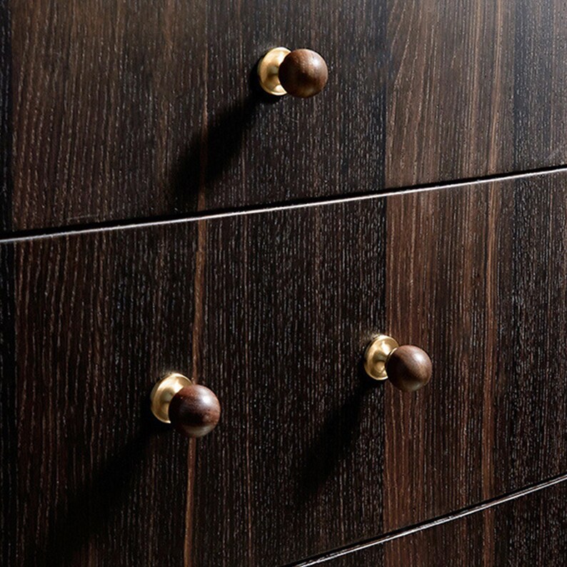 Solid Brass Round Knobs Cabinet Pull Handle, Modern Drawer Pull, 320 224 160 128 96 mm image 2