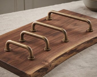 Solid Copper Cabinet Pull Handle, Modern Drawer Pull, 320 224 160 128 96 mm