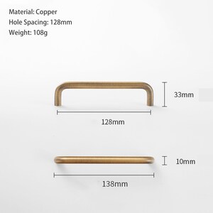 Solid Brass Round Knobs Cabinet Pull Handle, Modern Drawer Pull, 320 224 160 128 96 mm 128mm/5"