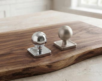 Moderne Kugel-Schrankknöpfe, quadratische und stabförmige Knöpfe, Schubladenknöpfe aus gebürstetem Nickel, poliertes Chrom, zeitgenössische Möbelgriffe