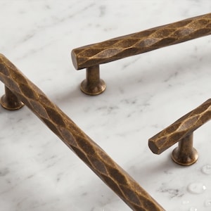 Hammered Cabinet Pull, Antique Bronze Furniture Hardware, Rustic Kitchen Cabinet Pull, Vintage Cupboard Handle