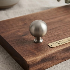 Brushed Nickel Cabinet Handles Round Drawer Pulls Single Hole Knobs for Closet Cupboard