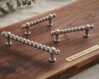 Puxadores de armário em níquel escovado, elegantes puxadores para gavetas | 96 mm, 128 mm, 192 mm, para armários e closets