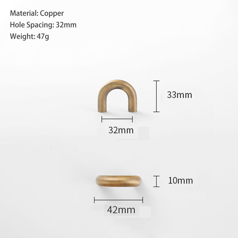 Solid Brass Round Knobs Cabinet Pull Handle, Modern Drawer Pull, 320 224 160 128 96 mm 32mm/1.26"