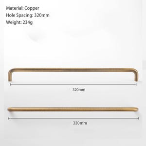 Solid Brass Round Knobs Cabinet Pull Handle, Modern Drawer Pull, 320 224 160 128 96 mm 320mm/12.6"