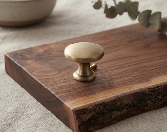 Solid Copper Cabinet Pull Handle, Single Hole, Minimalist Furniture Handle, Dresser Knob