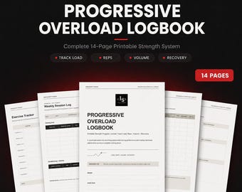 Progressive Overload Logbook | Strength Training Journal, Gym Planner (PDF Download)
