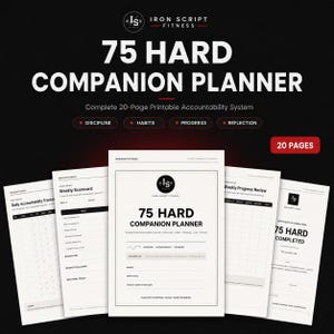 75 harde begeleidende planner | Dagelijks verantwoordingsdagboek (digitale pdf)