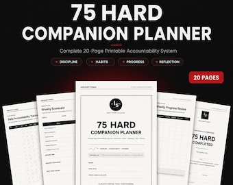 75 Hard Companion Planner | Daily Accountability Journal (Digital PDF)