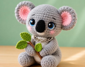 Söt Koala Virkmönster PDF, Amigurumi Koala Handledning, Kawaii Djur Virkmönster, Plysch Koala DIY Gåva, Nybörjarvänlig PDF