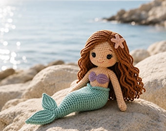 Crochet Mermaid Doll Pattern PDF, Amigurumi Mermaid Tutorial, Sea Princess Crochet Pattern, Cute Doll DIY Gift Pattern