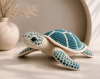 Sea Turtle Crochet Pattern PDF, Turtle Amigurumi Pattern, Ocean Animal Crochet Tutorial, Sea Life Plush Pattern
