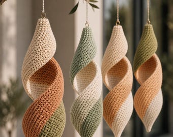 Schema per girandola all'uncinetto, decorazione boho da appendere, mobile all'uncinetto moderno, girandola a spirale, ornamento da patio fai da te, schema PDF all'uncinetto