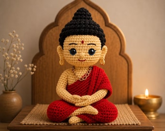 Meditation Monk Crochet Pattern PDF, Amigurumi Buddha Doll Pattern, Zen Crochet Doll Tutorial, Spiritual Crochet Decor